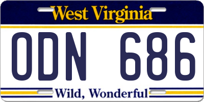 WV license plate ODN686