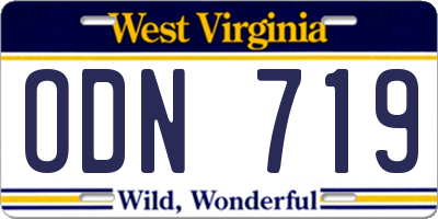 WV license plate ODN719