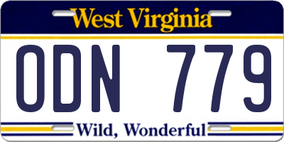WV license plate ODN779