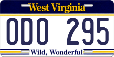 WV license plate ODO295