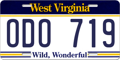 WV license plate ODO719