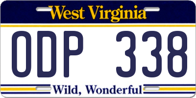 WV license plate ODP338
