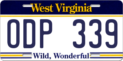 WV license plate ODP339