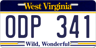 WV license plate ODP341