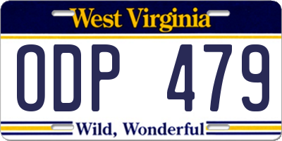 WV license plate ODP479
