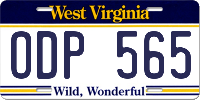 WV license plate ODP565