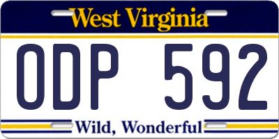 WV license plate ODP592
