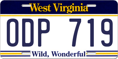 WV license plate ODP719