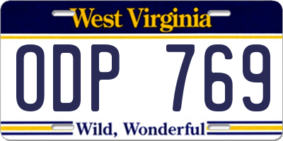 WV license plate ODP769