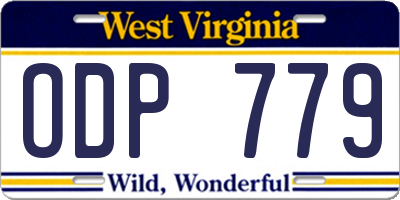 WV license plate ODP779