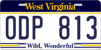 WV license plate ODP813
