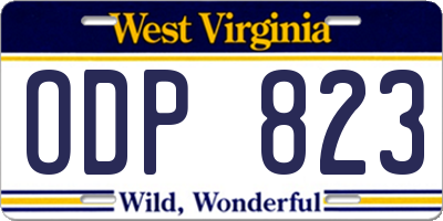 WV license plate ODP823