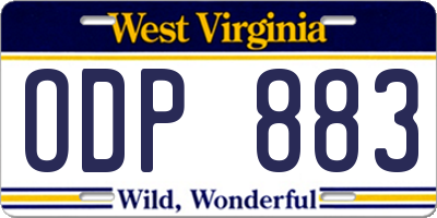 WV license plate ODP883