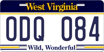 WV license plate ODQ084