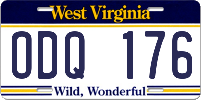 WV license plate ODQ176