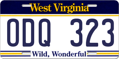 WV license plate ODQ323
