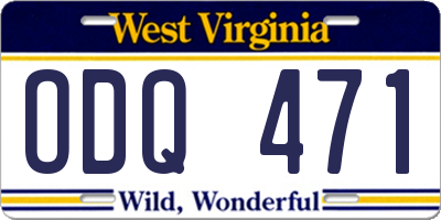 WV license plate ODQ471