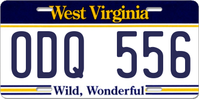 WV license plate ODQ556