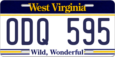 WV license plate ODQ595