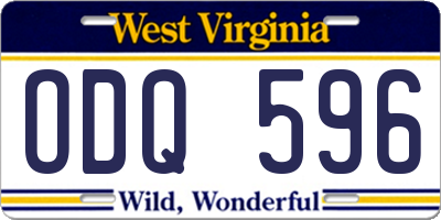 WV license plate ODQ596