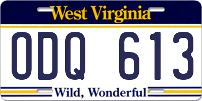 WV license plate ODQ613