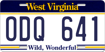 WV license plate ODQ641