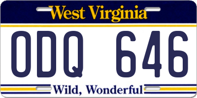 WV license plate ODQ646