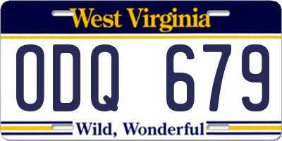 WV license plate ODQ679