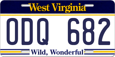 WV license plate ODQ682