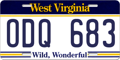 WV license plate ODQ683