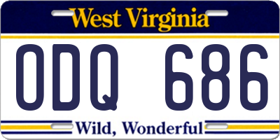 WV license plate ODQ686