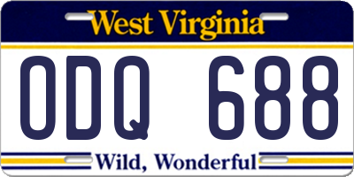 WV license plate ODQ688