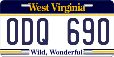 WV license plate ODQ690