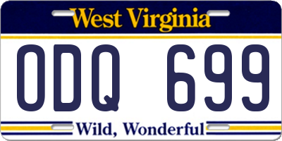 WV license plate ODQ699