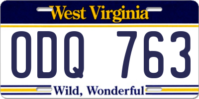WV license plate ODQ763