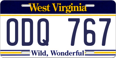 WV license plate ODQ767