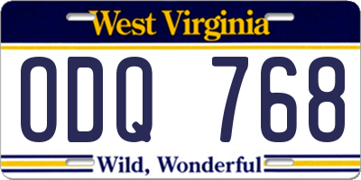 WV license plate ODQ768