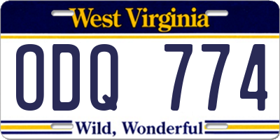 WV license plate ODQ774