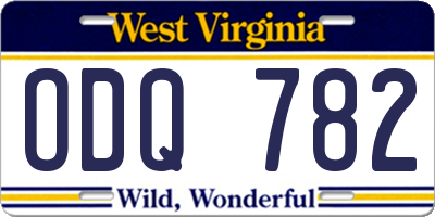WV license plate ODQ782