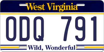 WV license plate ODQ791