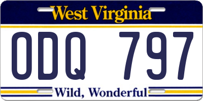 WV license plate ODQ797