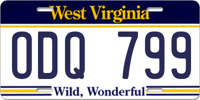 WV license plate ODQ799