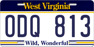 WV license plate ODQ813