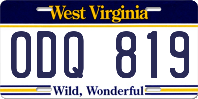 WV license plate ODQ819
