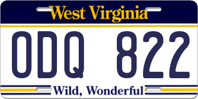 WV license plate ODQ822