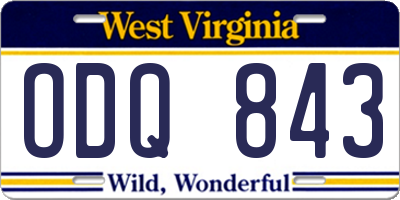 WV license plate ODQ843