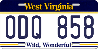 WV license plate ODQ858