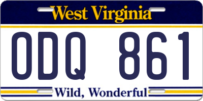 WV license plate ODQ861