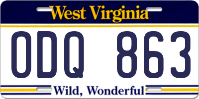 WV license plate ODQ863