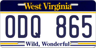 WV license plate ODQ865